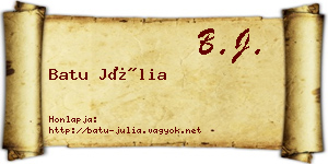 Batu Júlia névjegykártya